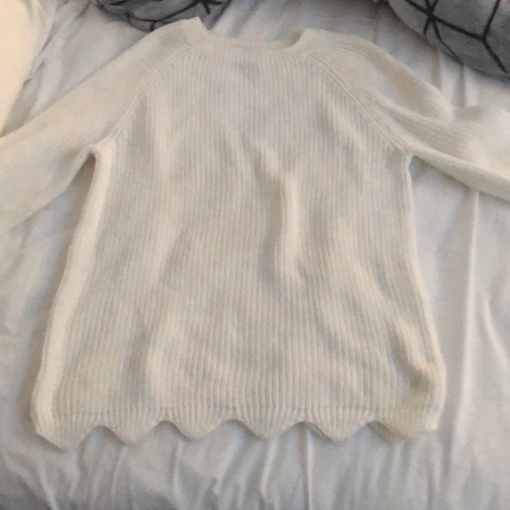 white sweater
